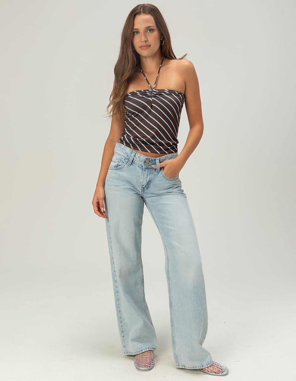 LEVI'S Superlow Loose Womens Jeans - Abraided Art LIGHT BLAST