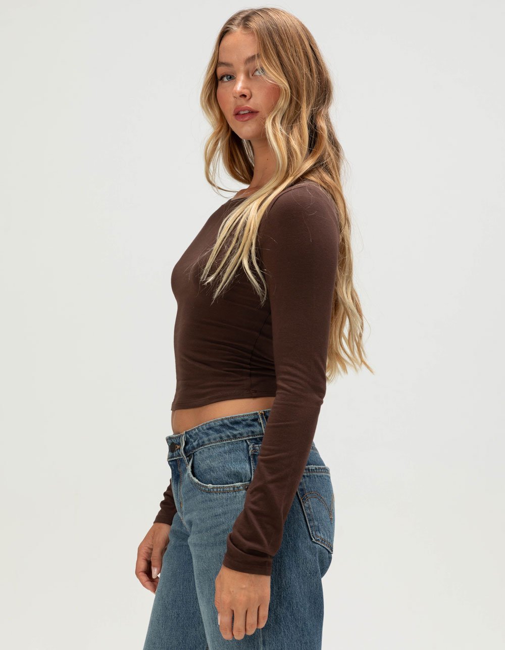 TILLYS Womens Long Sleeve Baby Tee