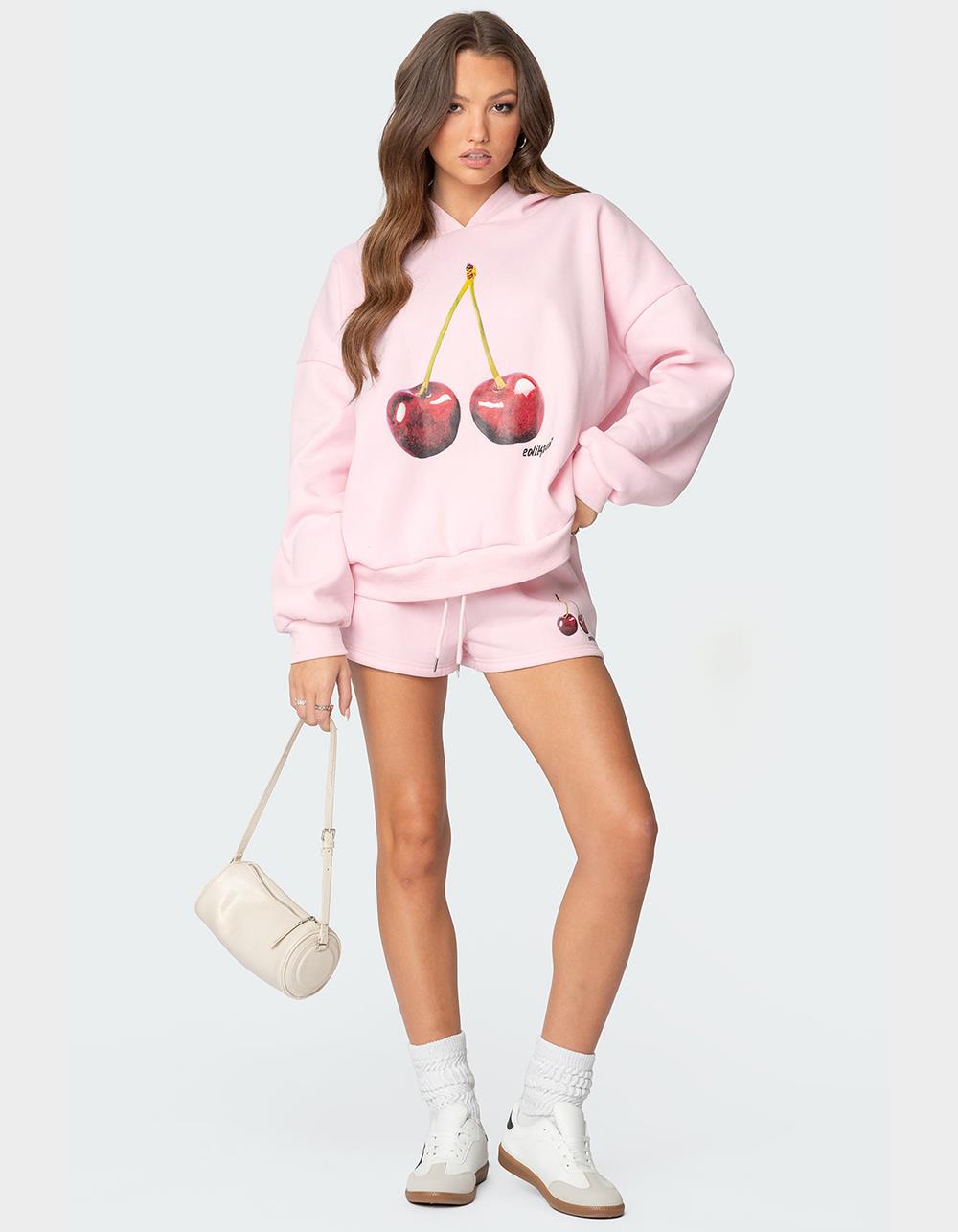 EDIKTED Mon Cheri Hoodie - LIGHT PINK