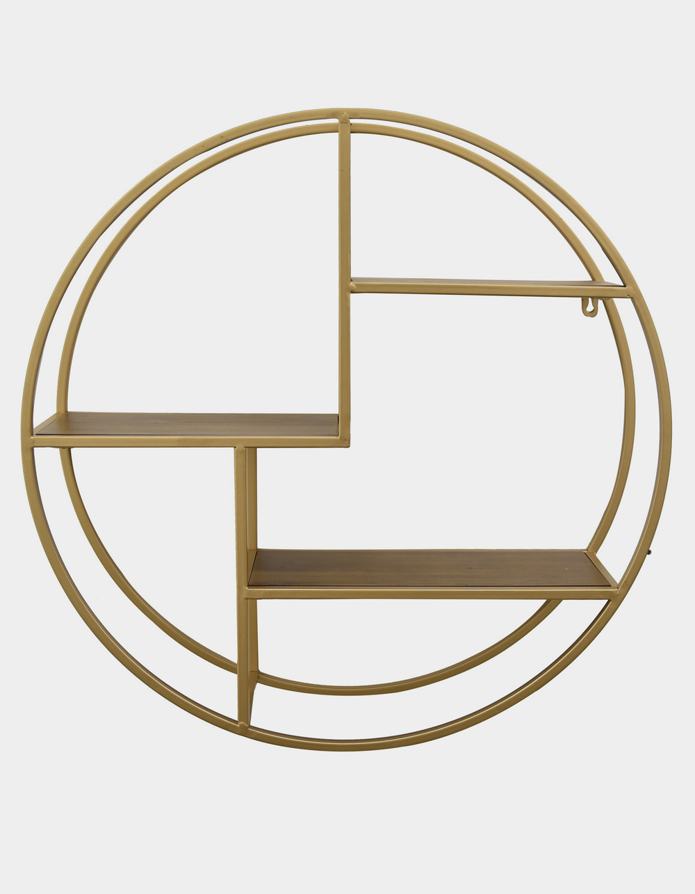Metal + Wood Round Wall Shelf BRASS Tillys