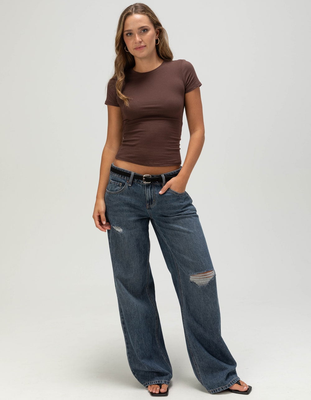 BOZZOLO Womens Long Baby Tee