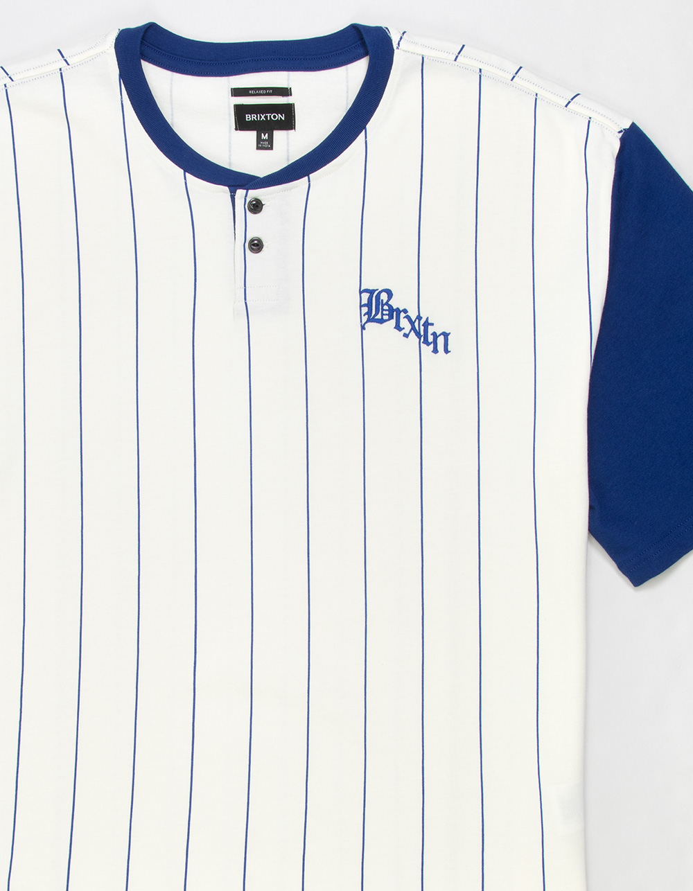 BRIXTON Boxy Baseball Mens Half Sleeve Tee - BLUE COMBO