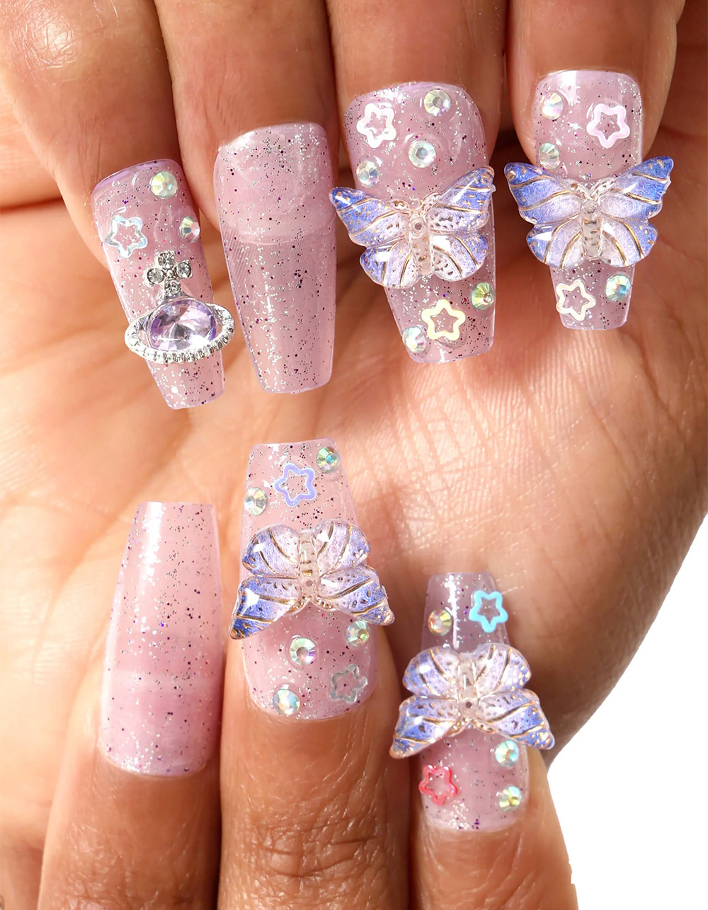 NEVER HAVE I EVER Solar Star Coffin Press-On Nails - PURPLE
