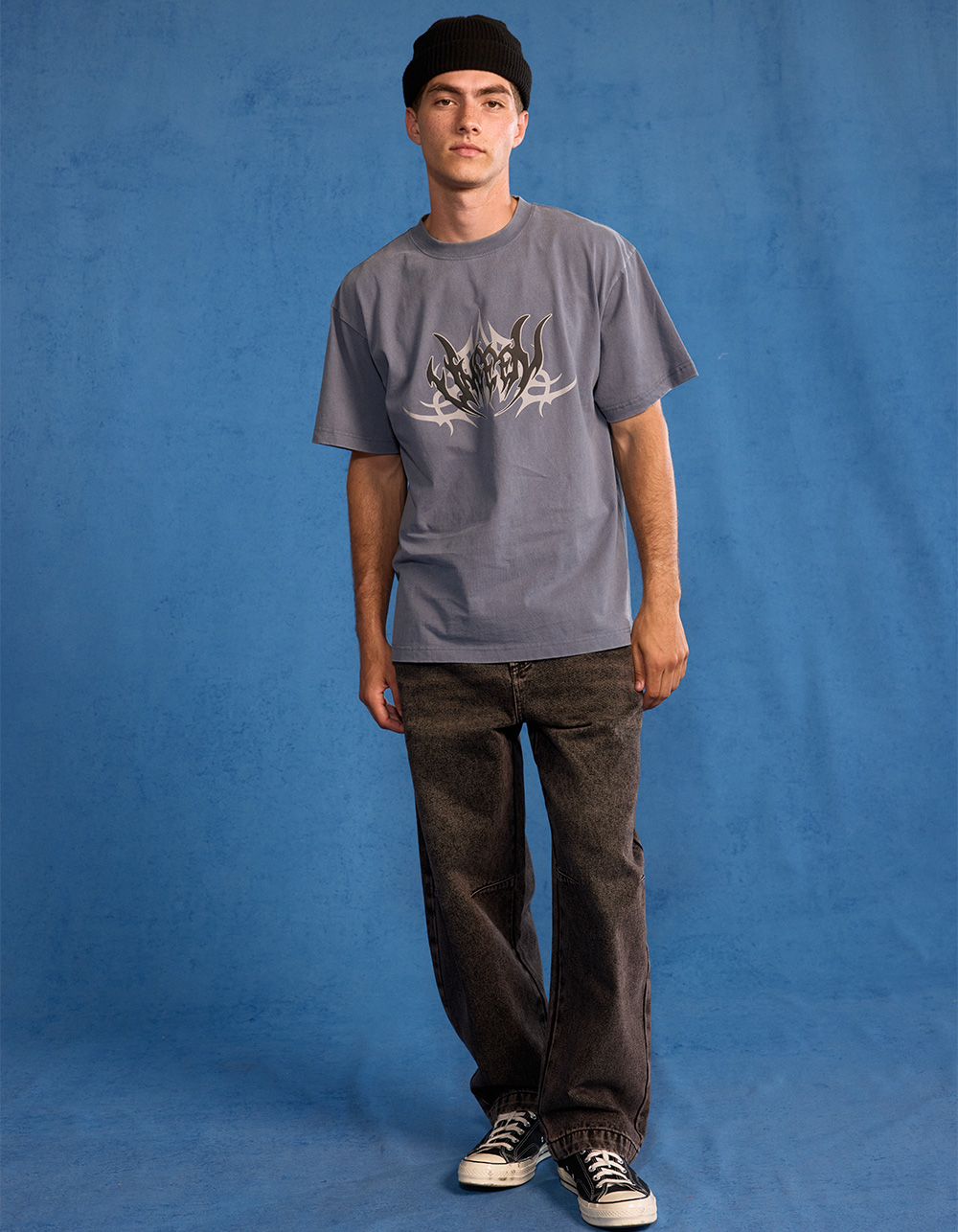 RSQ Mens Skater Baggy Jeans - WASHED BLACK