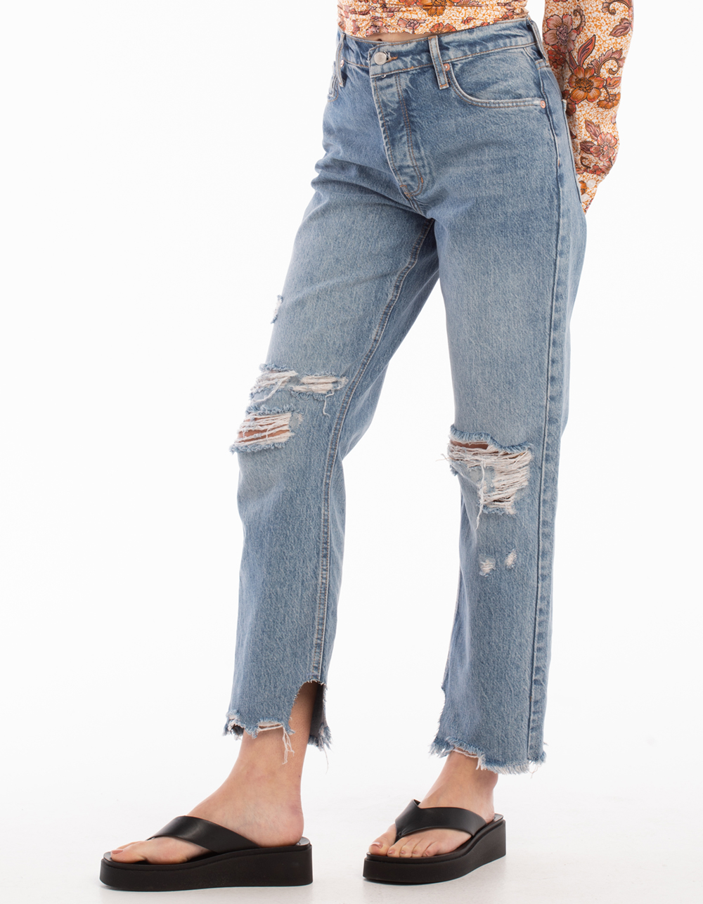 Free People Tapered Baggy Boyfriend Jeans - Black – Willow 31