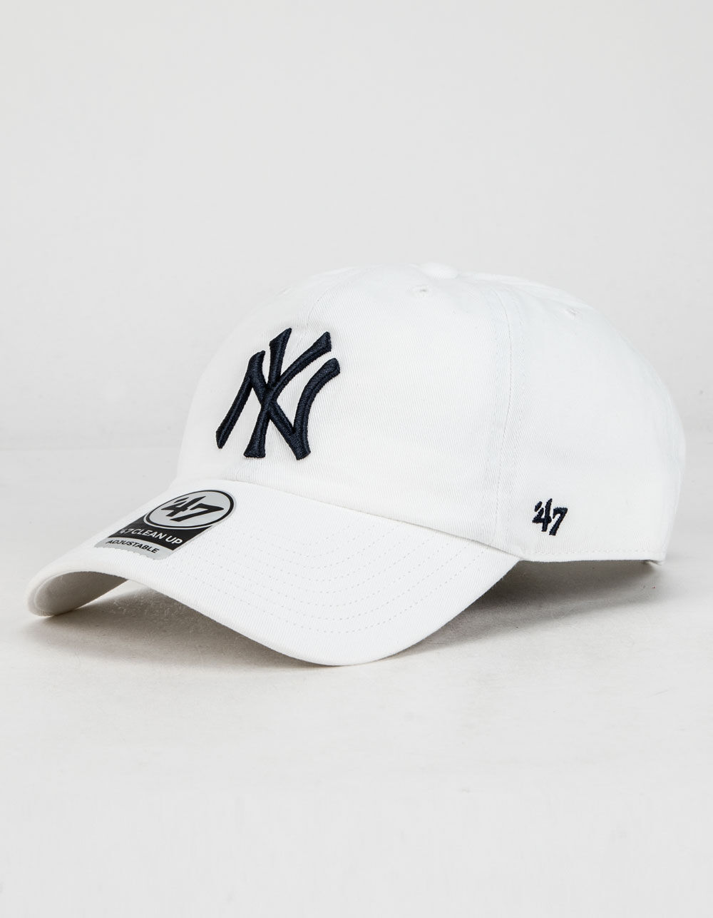 47 BRAND New York Yankees 47 Clean Up White Strapback Hat - WHITE