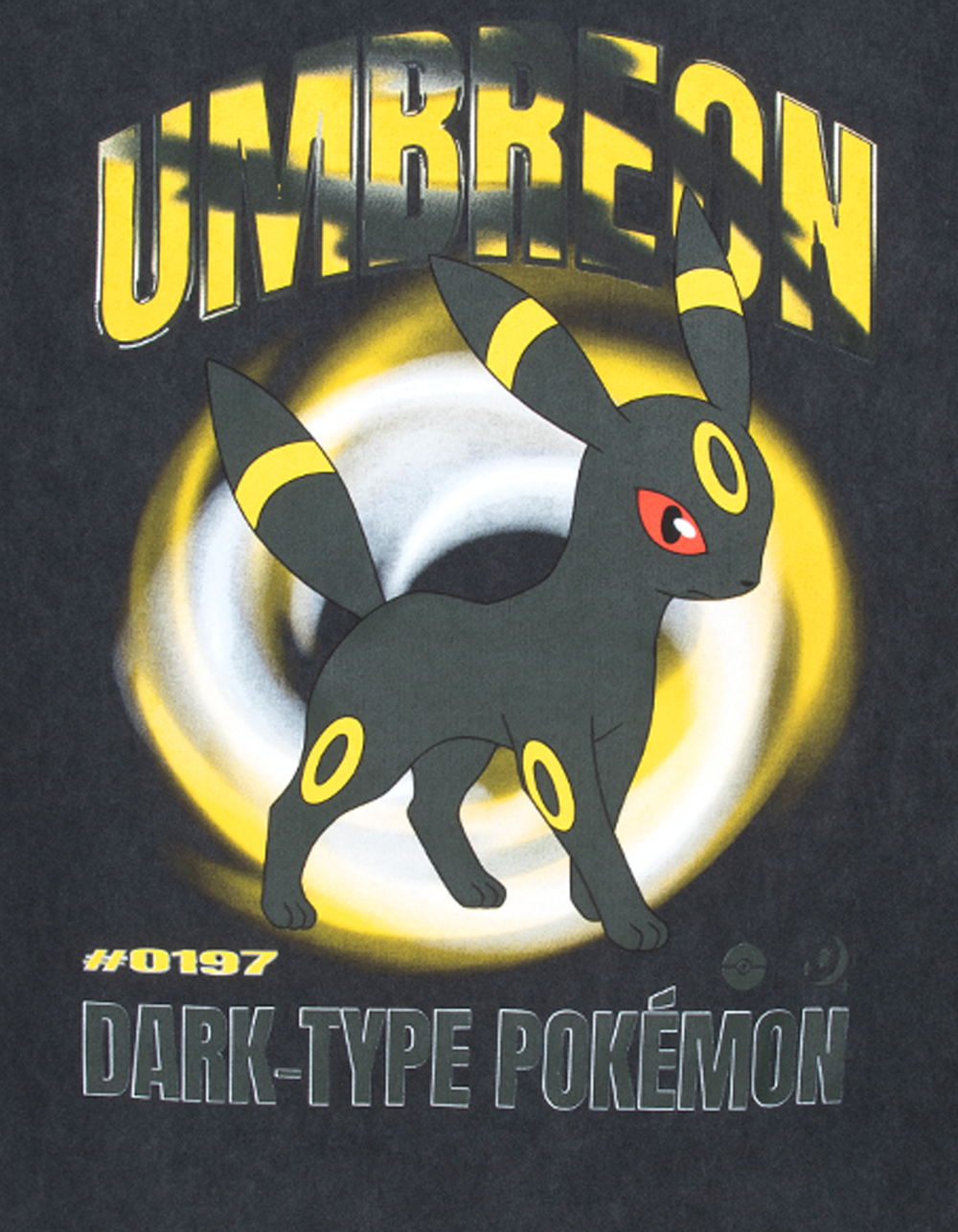 POKEMON Umbreon Mens Boxy Tee - WASHED BLACK