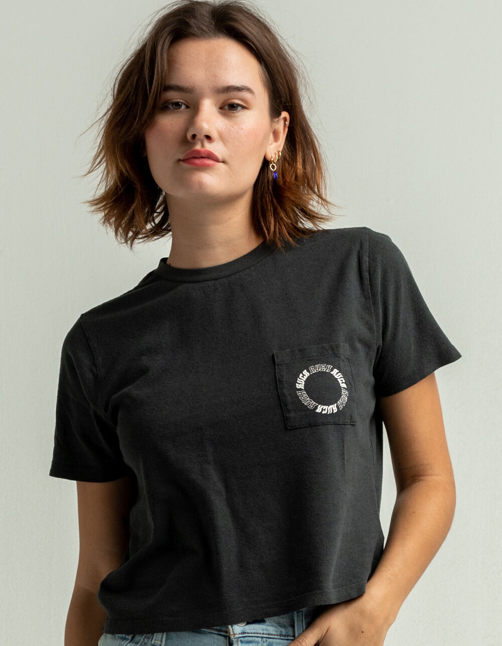 RVCA Opposite Unite Womens Pocket Tee - OFF BLACK | Tillys
