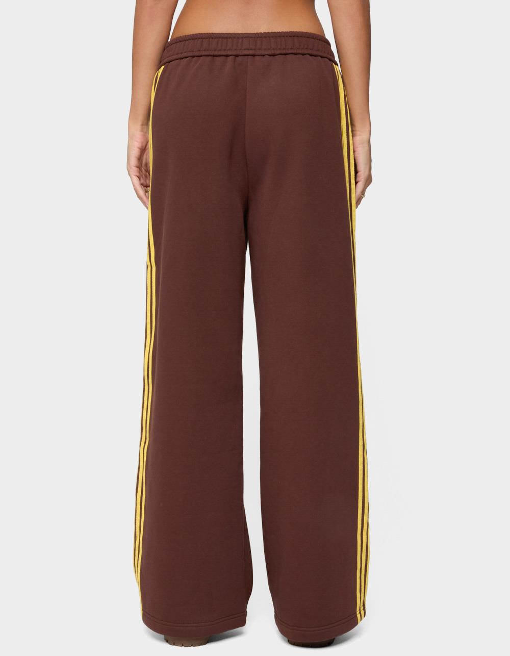 EDIKTED Sorin Contrast Striped Sweatpants - BROWN