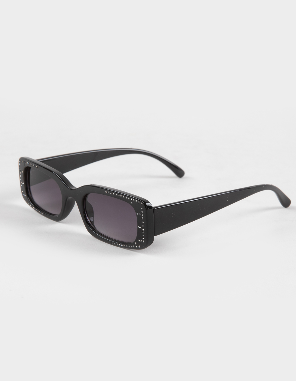RSQ Rectangle Rhinestone Sunglasses - BLACK