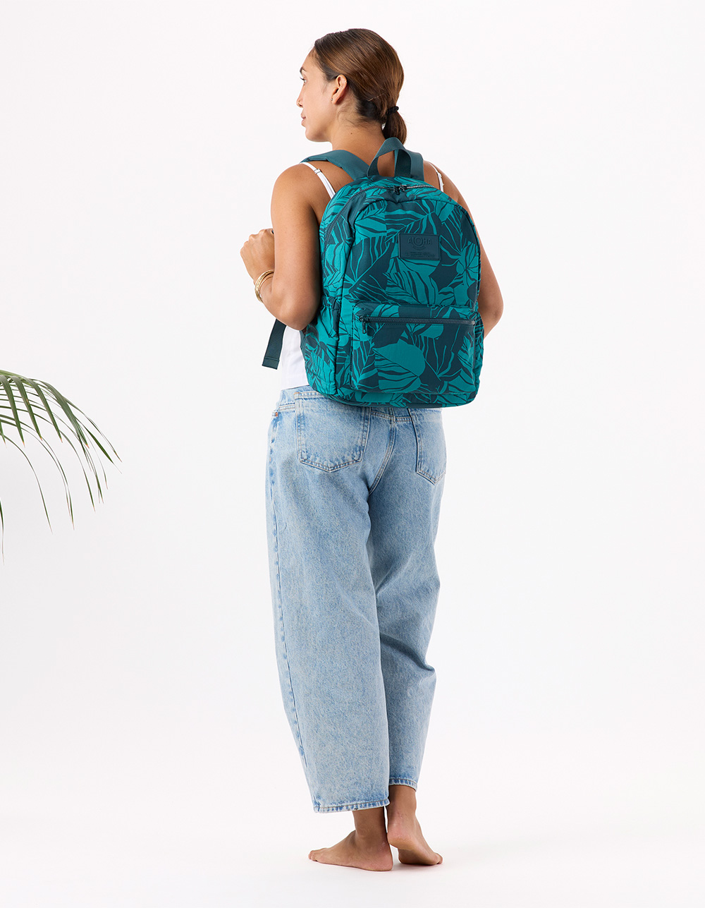 ALOHA COLLECTION Huanani Keep It Light Backpack - TEAL GREEN