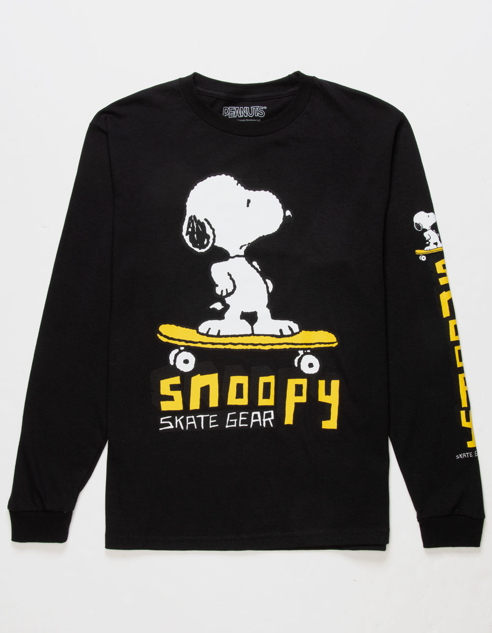 Peanuts Snoopy Skate Gear Boys Long Sleeve Tee - Black - Medium