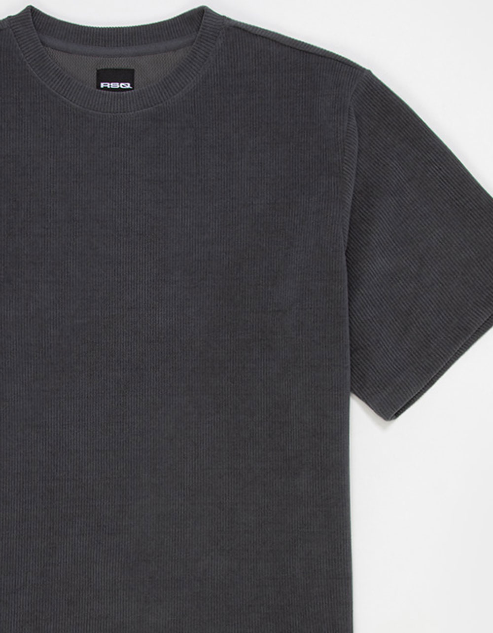 RSQ Mens Textured Boxy Tee - DARK GRAY