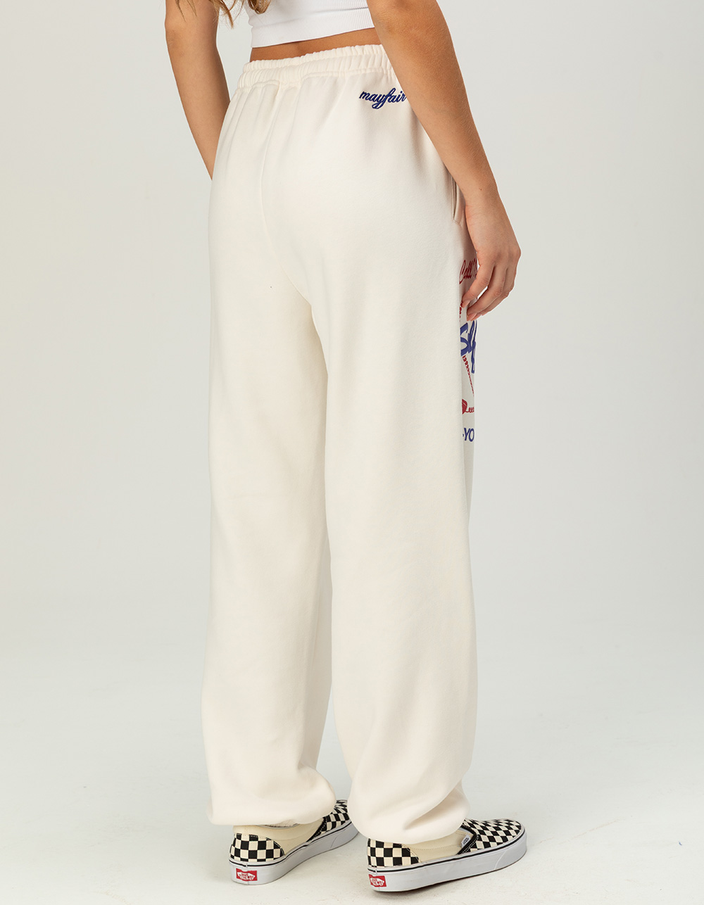 THE MAYFAIR GROUP Self Love Womens Oversized Jogger Sweatpants - CREAM