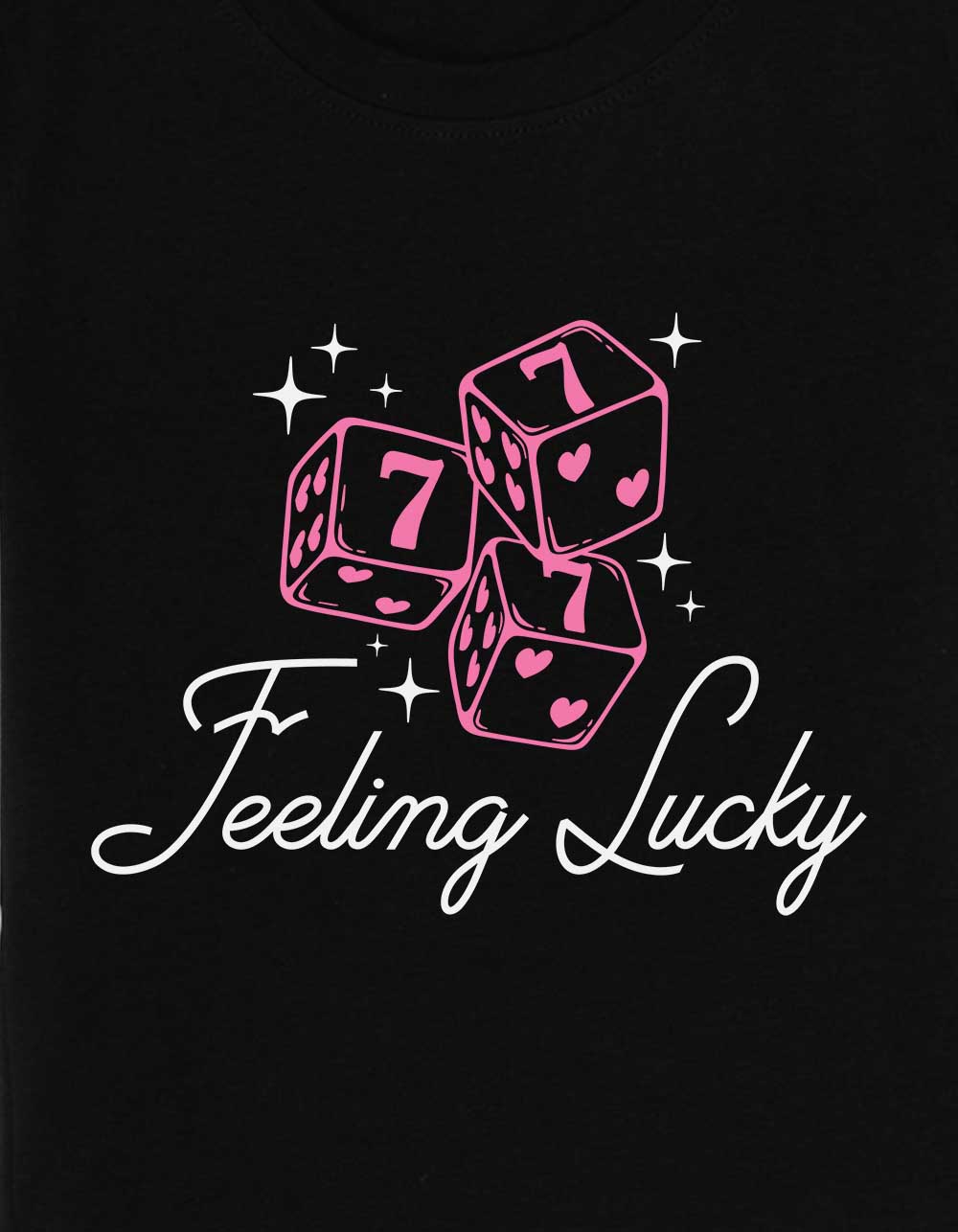 DICE 777 Feeling Lucky Womens Baby Tee - BLACK