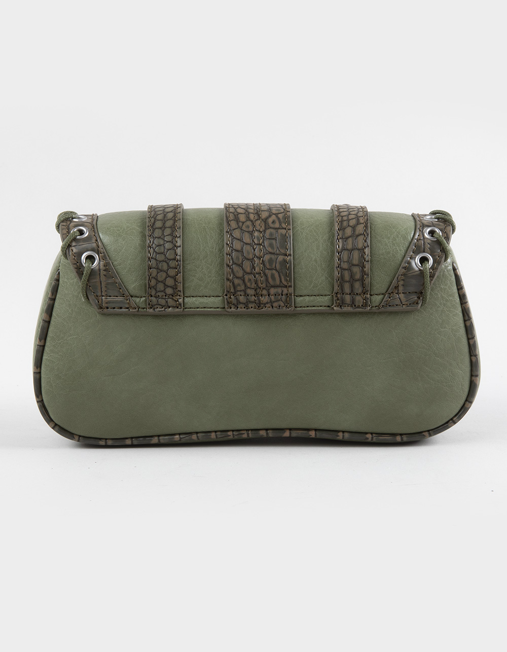 Laced Grommet Shoulder Bag - GREEN