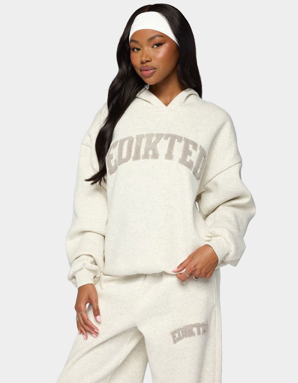 Edikted To You Oversized Hoodie - LIGHT GRAY