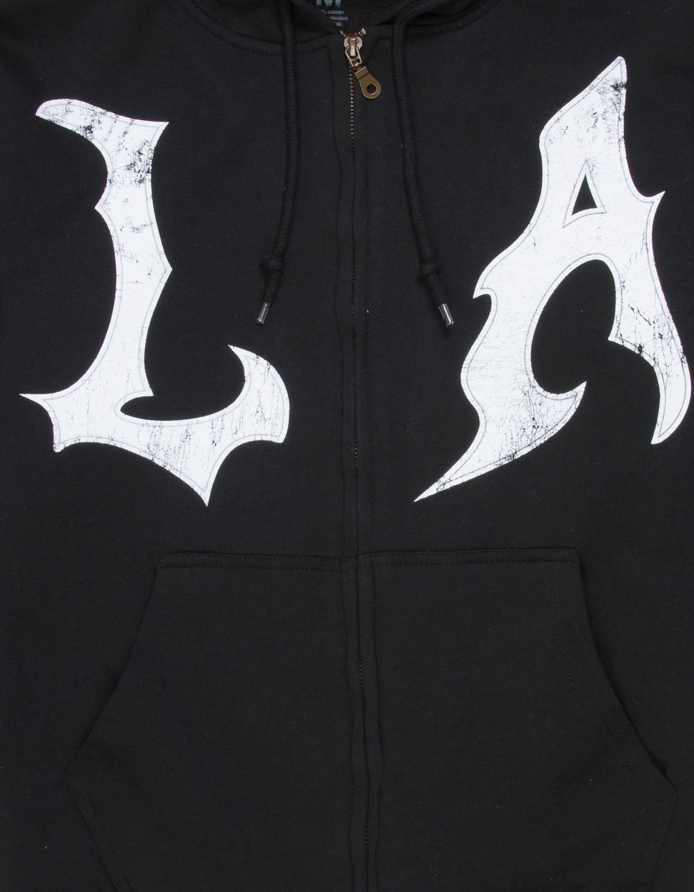 SAME GANG LA Grunge Mens Zip-Up Hoodie - BLACK