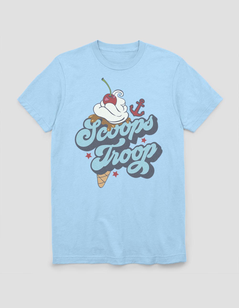 STRANGER THINGS Scoops Troops Unisex Tee - LIGHT BLUE