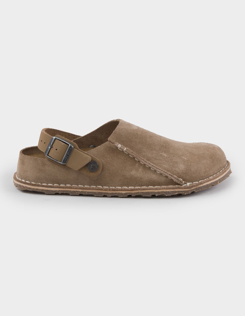 BIRKENSTOCK Lutry Premium Suede Womens Clogs - TAUPE