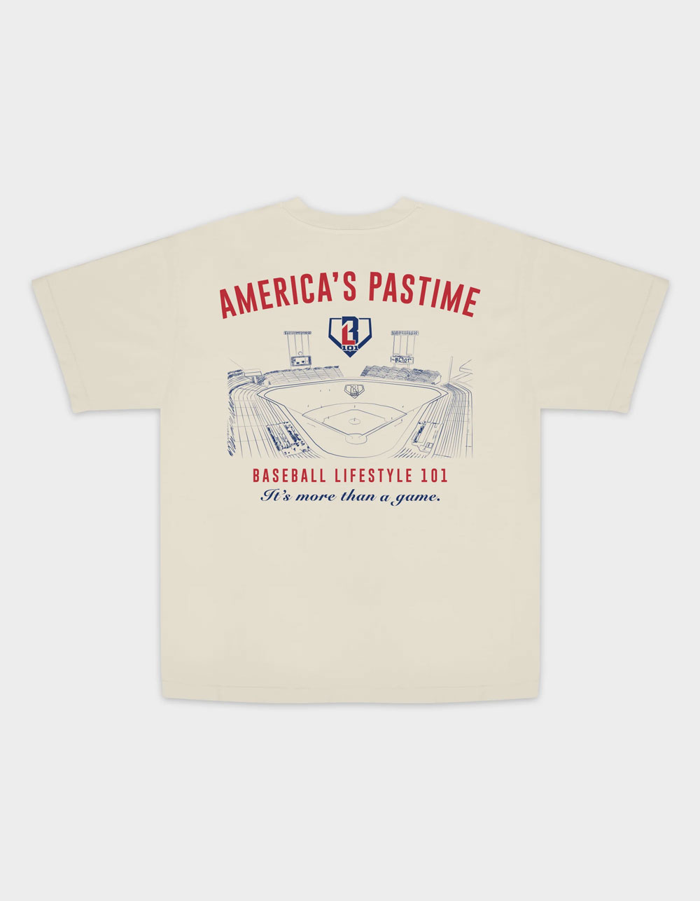 BASEBALL LIFESTYLE 101 Stadium Boys Tee - BONE