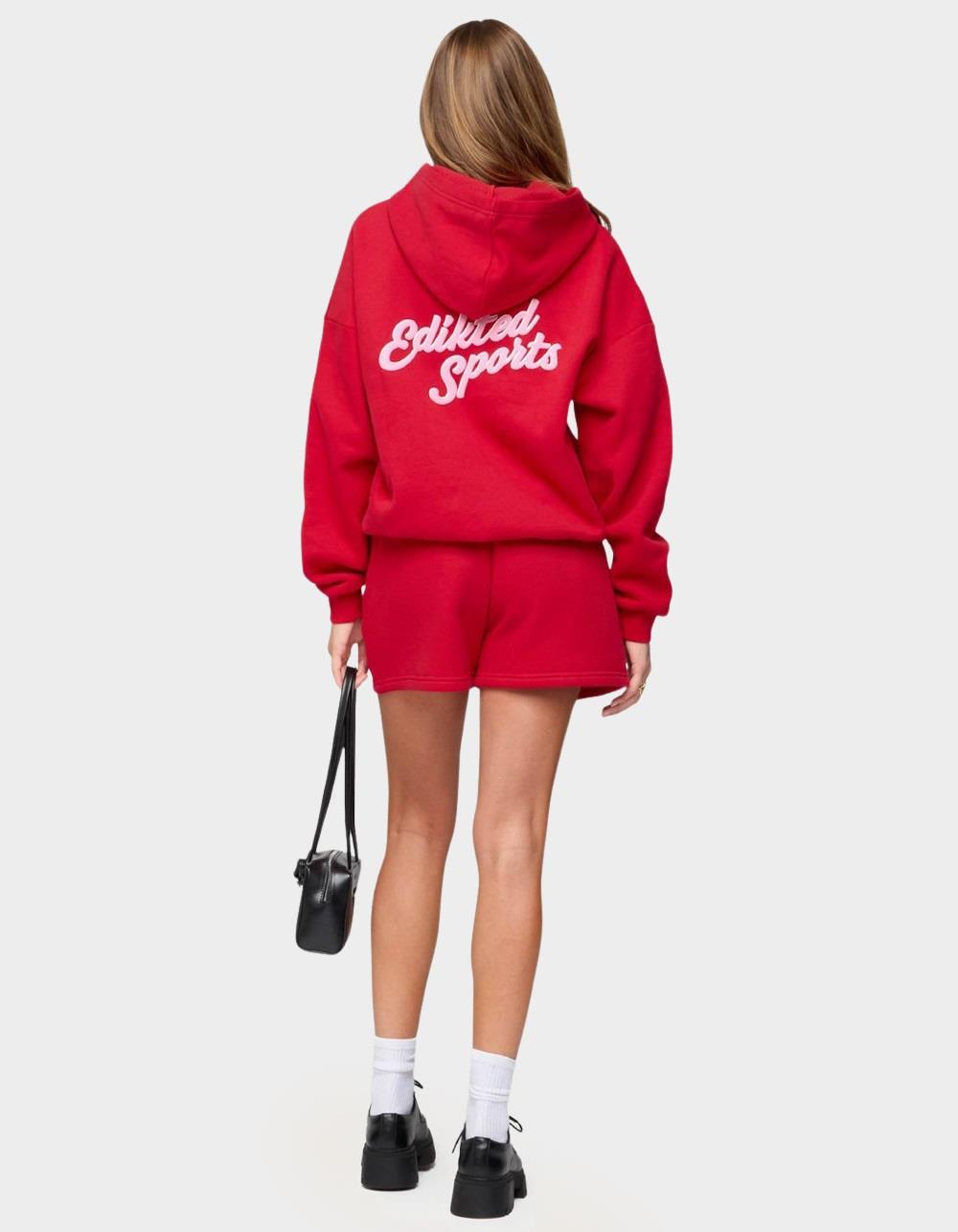 EDIKTED So Sporty Hoodie - RED