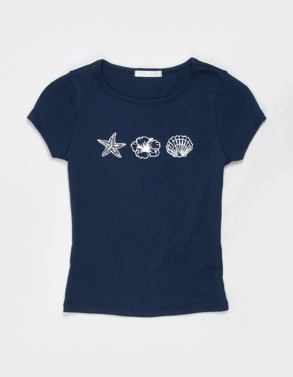 FULL TILT Beach Icon Girls Baby Tee - NAVY