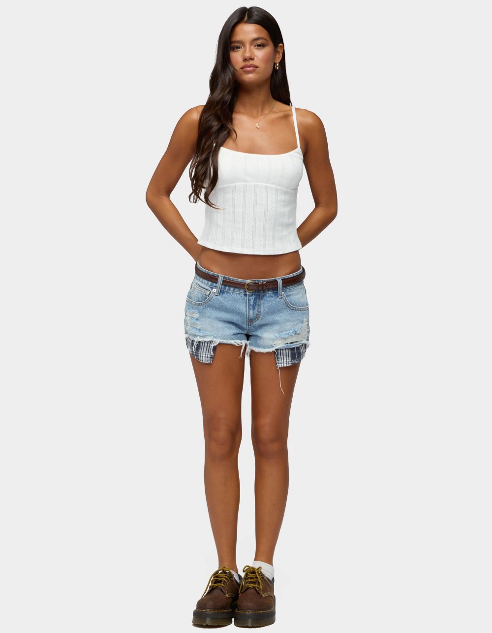 EDIKTED Aivy Pointelle Tank Top - WHITE
