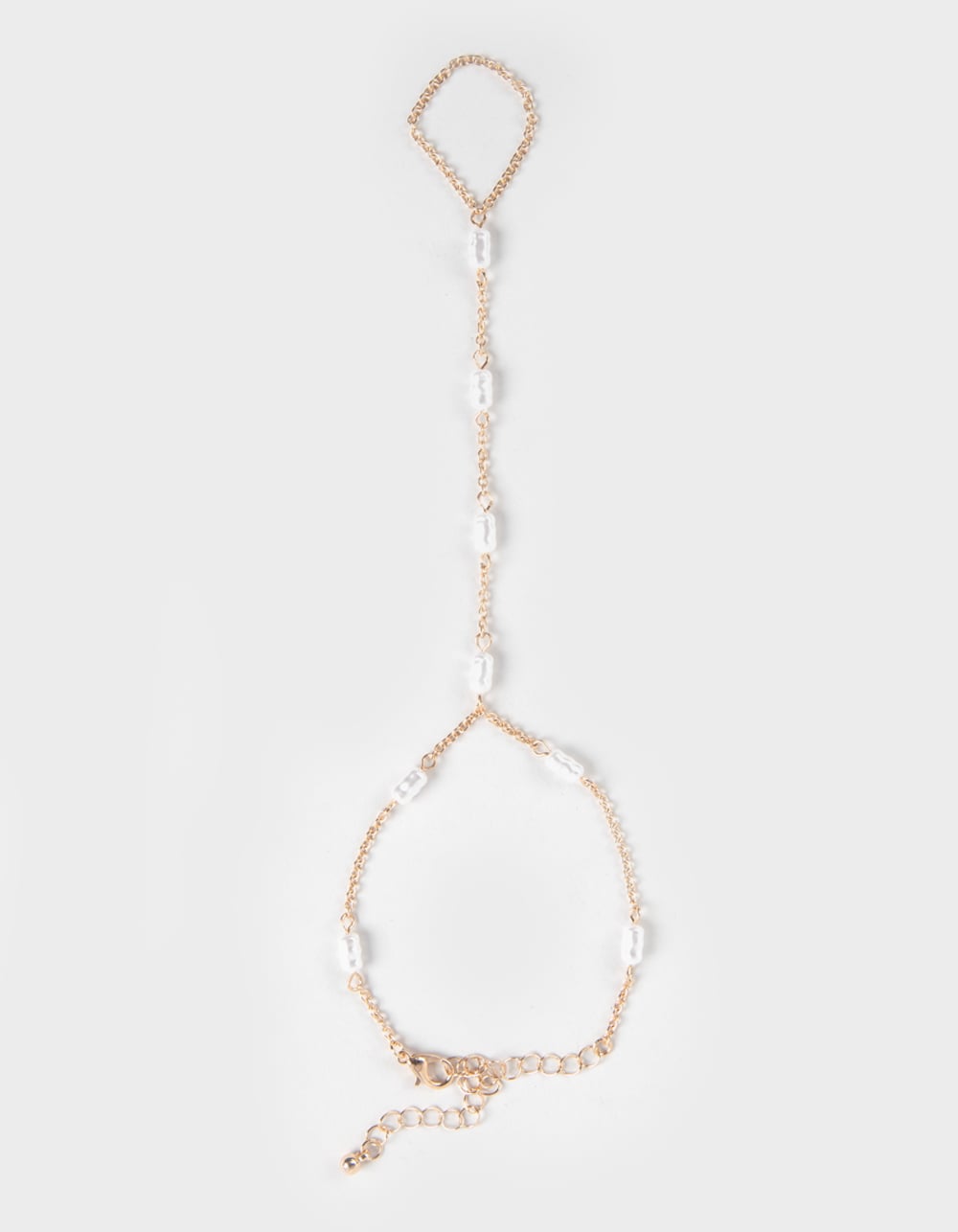 FULL TILT Faux Pearl Hand Chain - GOLD