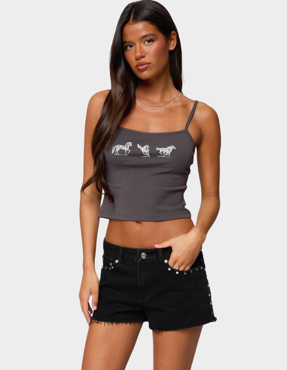 EDIKTED Wild Horses Graphic Tank Top