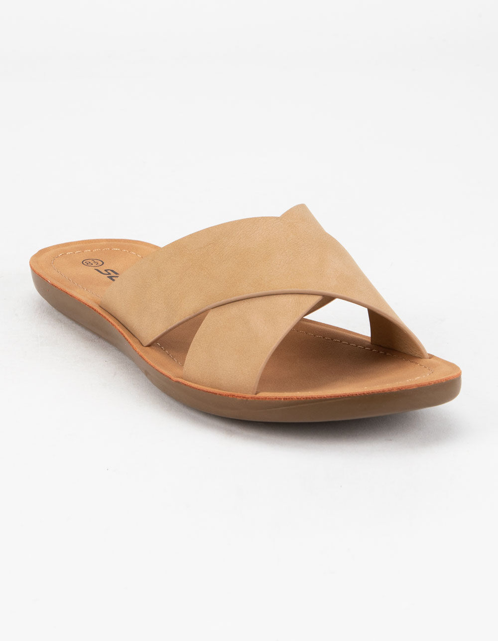 SODA Crisscross Womens Tan Slide Sandals - TAN | Tillys