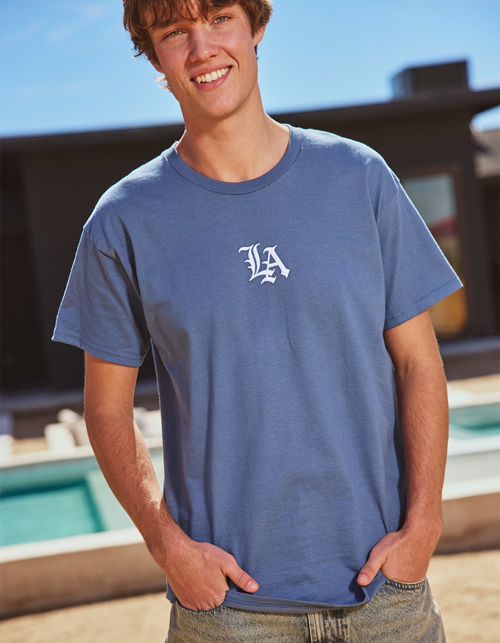 RIOT SOCIETY LA Center Embroidered Mens Tee