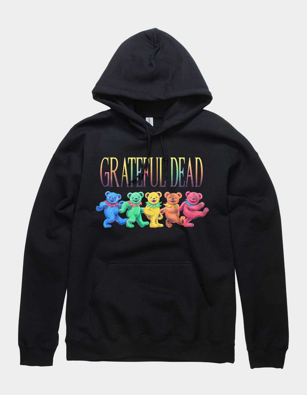 GRATEFUL DEAD Colorful Bears Unisex Hoodie - BLACK