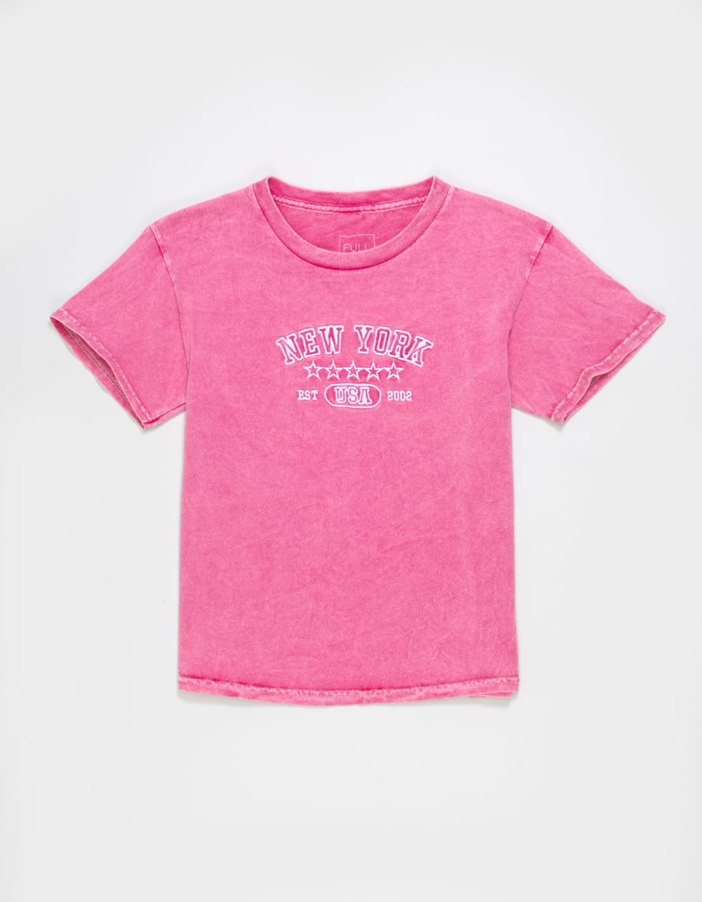 FULL TILT NY Girls Washed Boyfriend Tee - PINK