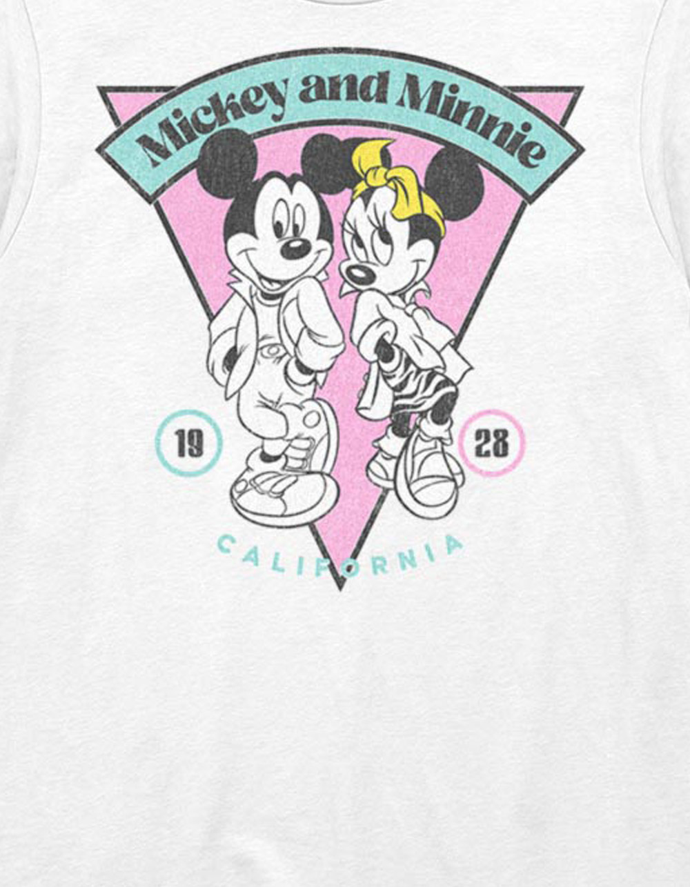 DISNEY Mickey Minnie Cali Unisex Tee - WHITE