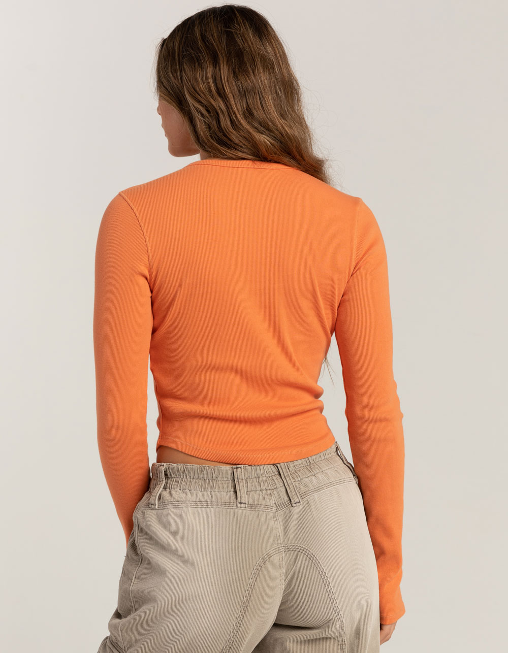 BDG Urban Outfitters Womens Button Up Henley RUST Tillys