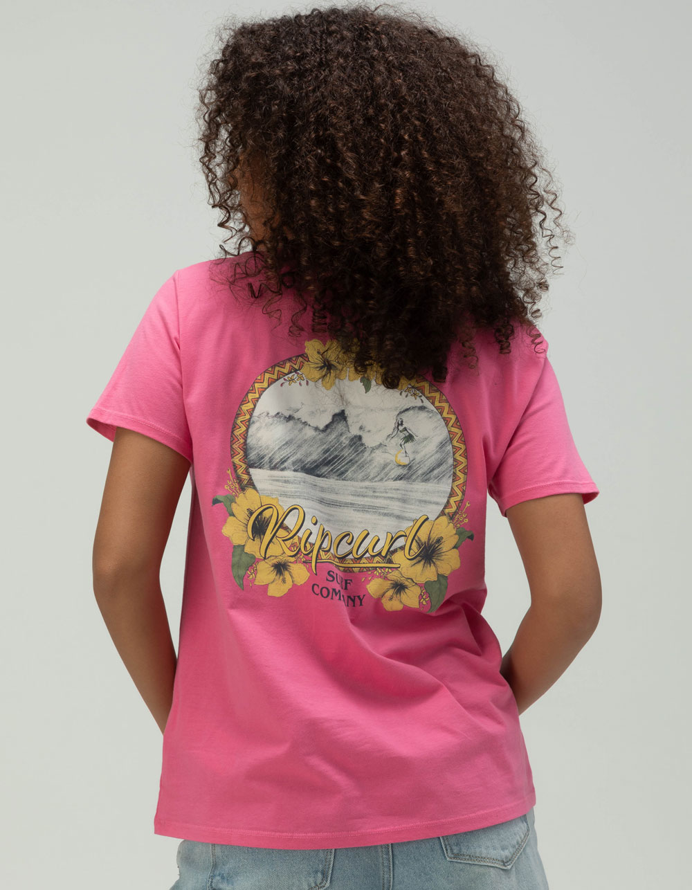 RIP CURL Hula Girl Womens Tee - PINK