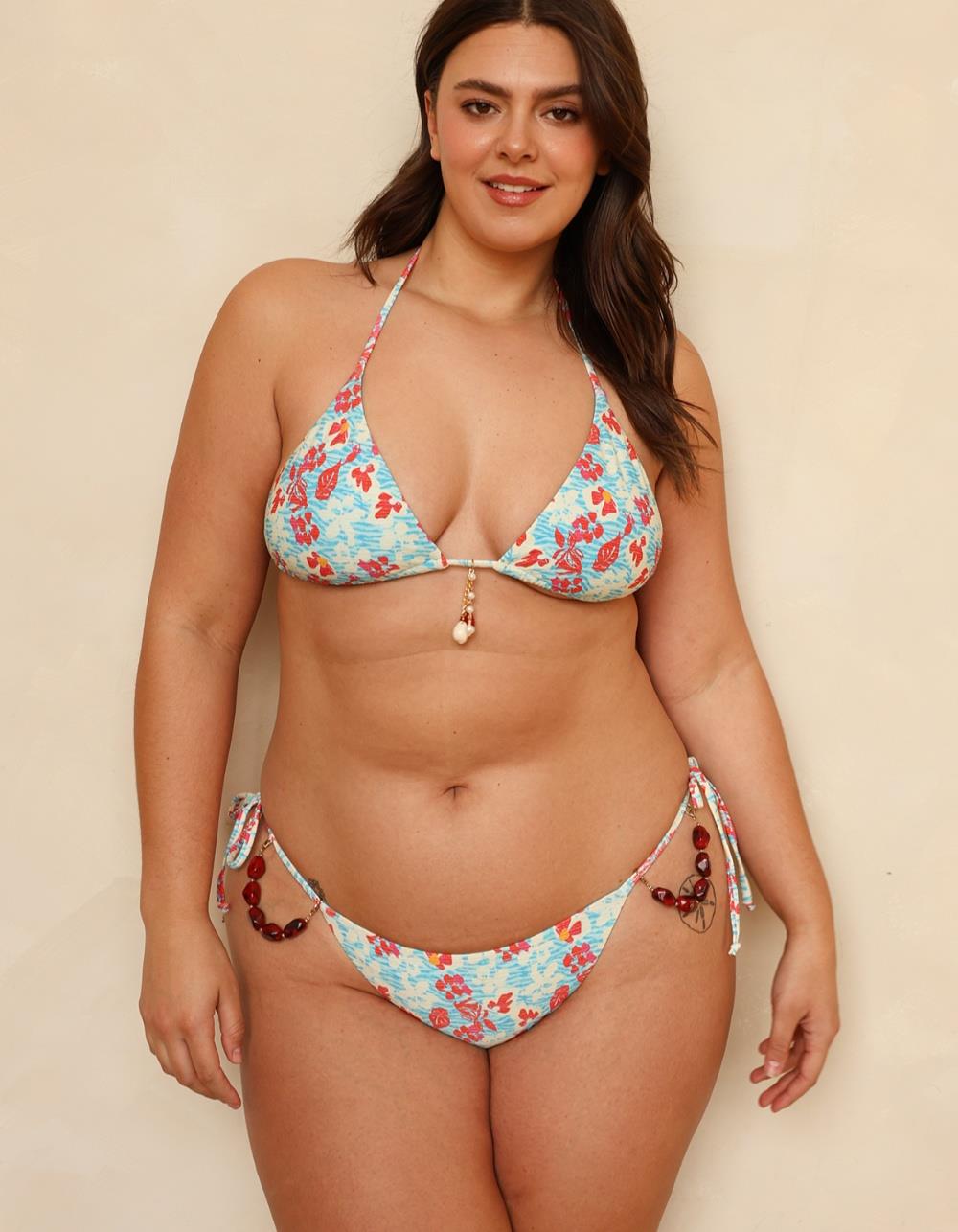 DIPPIN' DAISY'S Palm Triangle Bikini Top - LIGHT BLUE