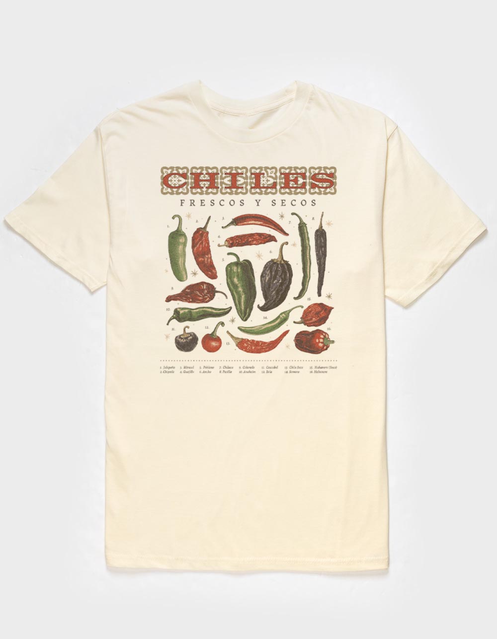 CHILES Chile Chart Unisex Tee - OFF WHITE