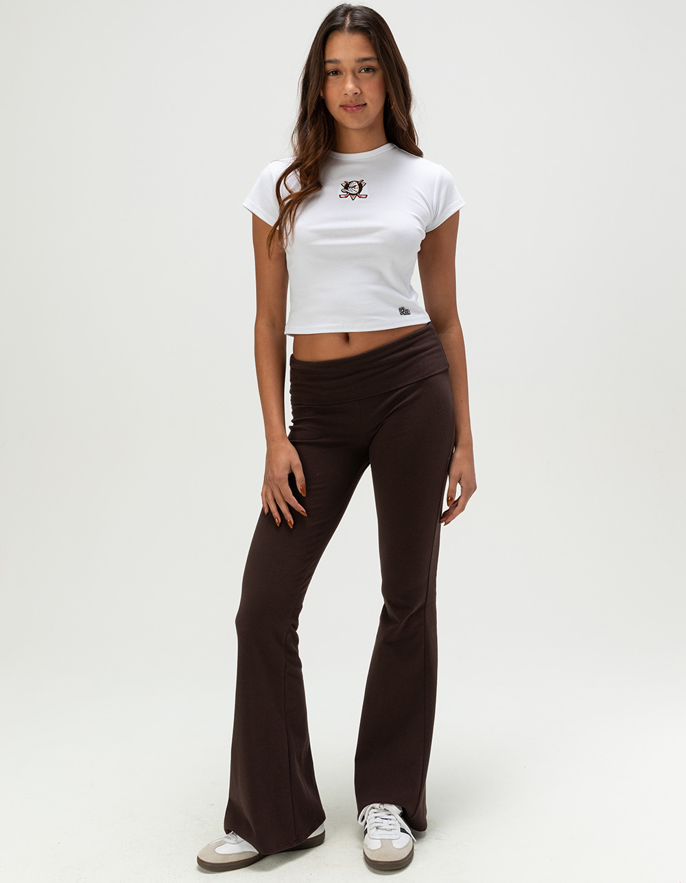 HYPE AND VICE Anaheim Ducks Womens Baby Tee - WHITE