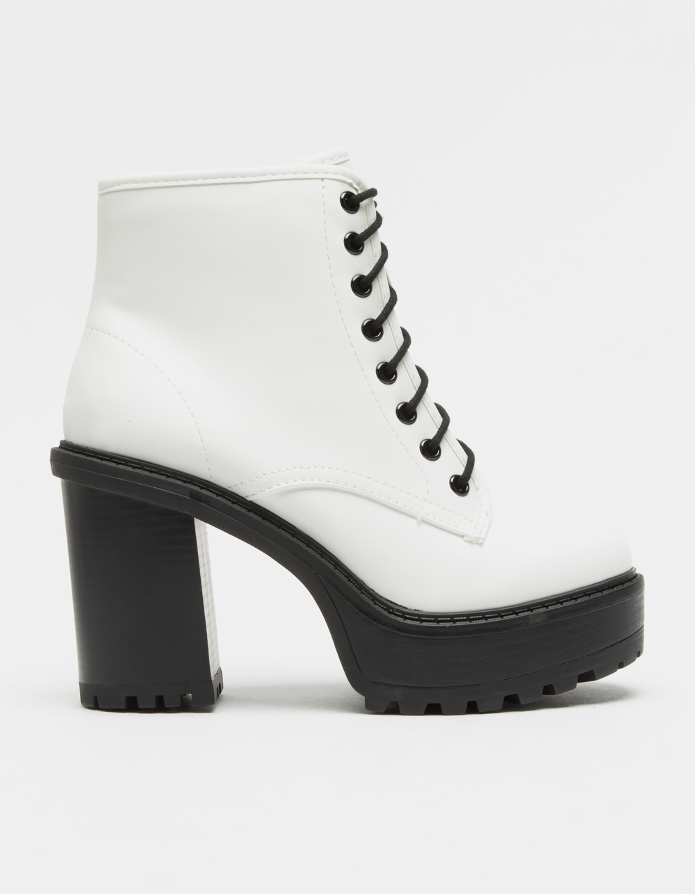SODA Lace Up Womens Platform Booties - WHITE | Tillys