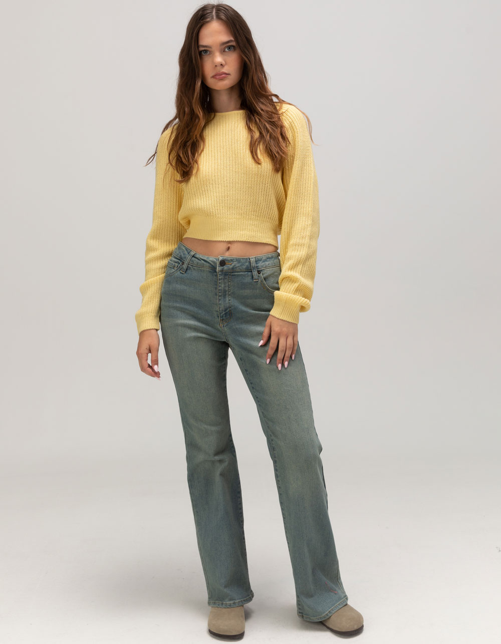 BILLABONG Sun Soaked Womens Crop Sweater - YELLOW