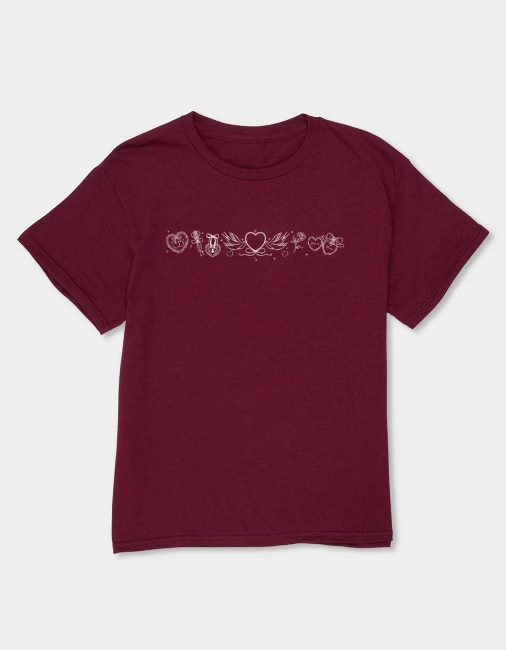 HEARTS Dove Wings Unisex Kids Tee - MAROON