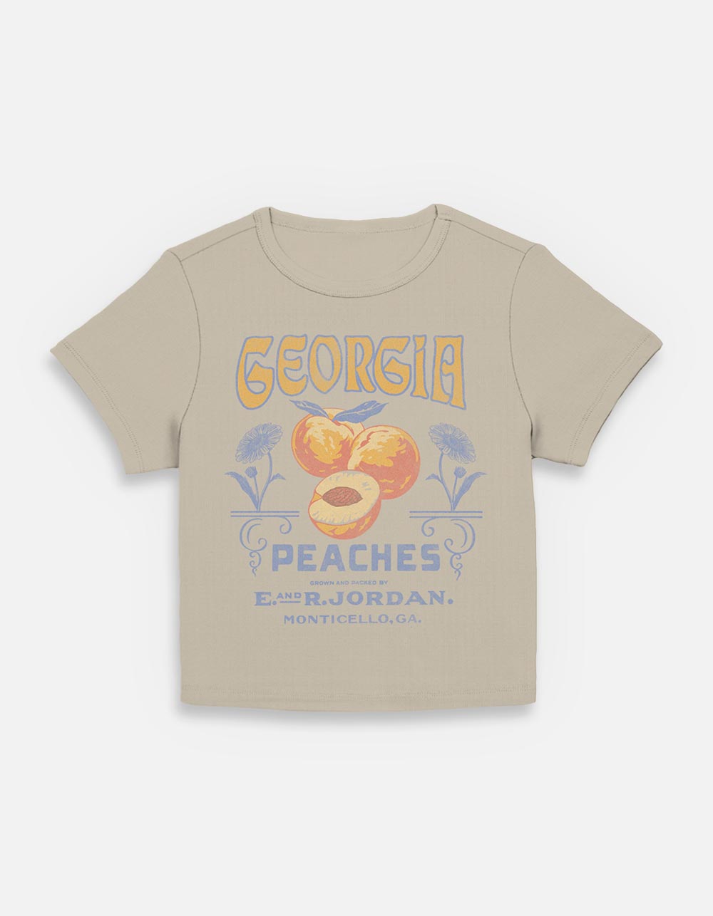 GEORGIA Local Peaches Womens Baby Tee - TAUPE