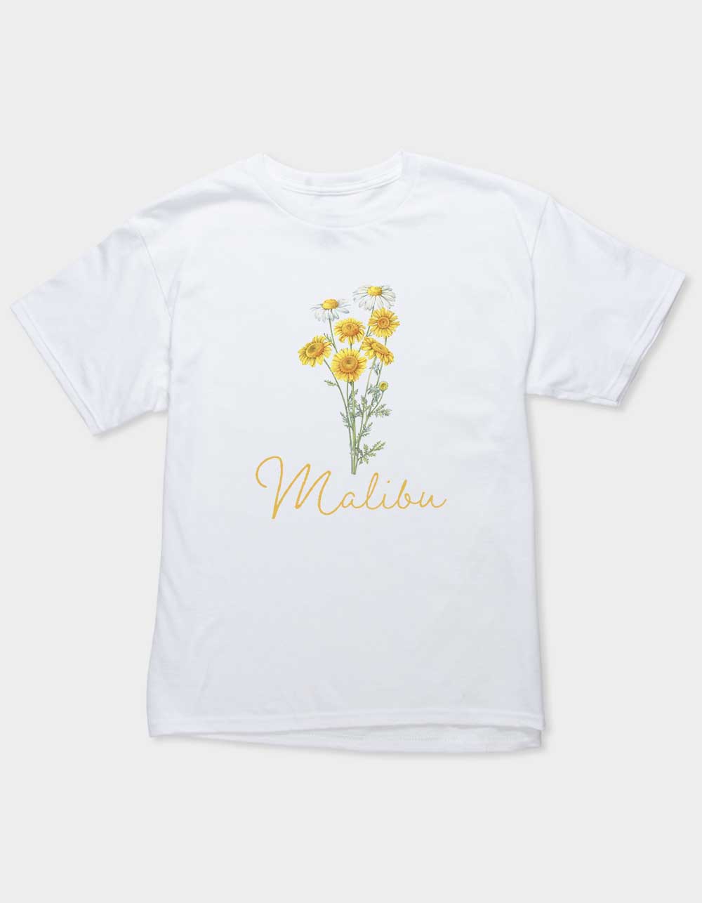 MALIBU Daisies Unisex Kids Tee - WHITE