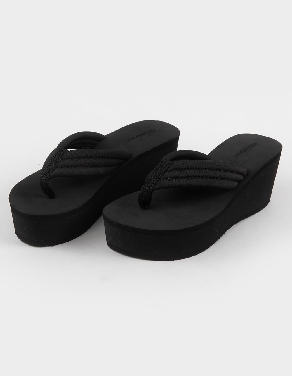 WILD DIVA Heat Womens Wedge Sandals - BLACK