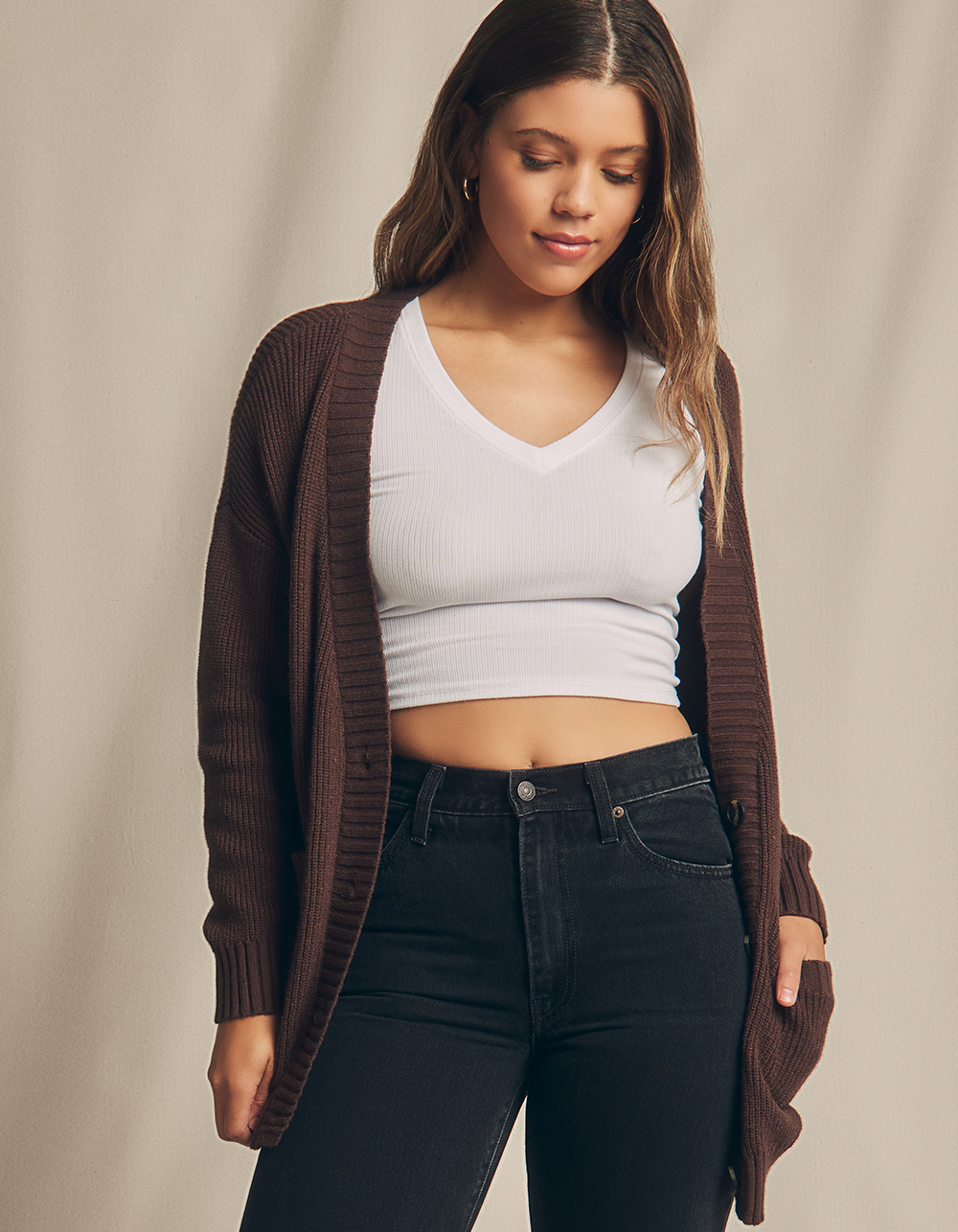 RSQ Womens Oversized Grandpa Cardigan 