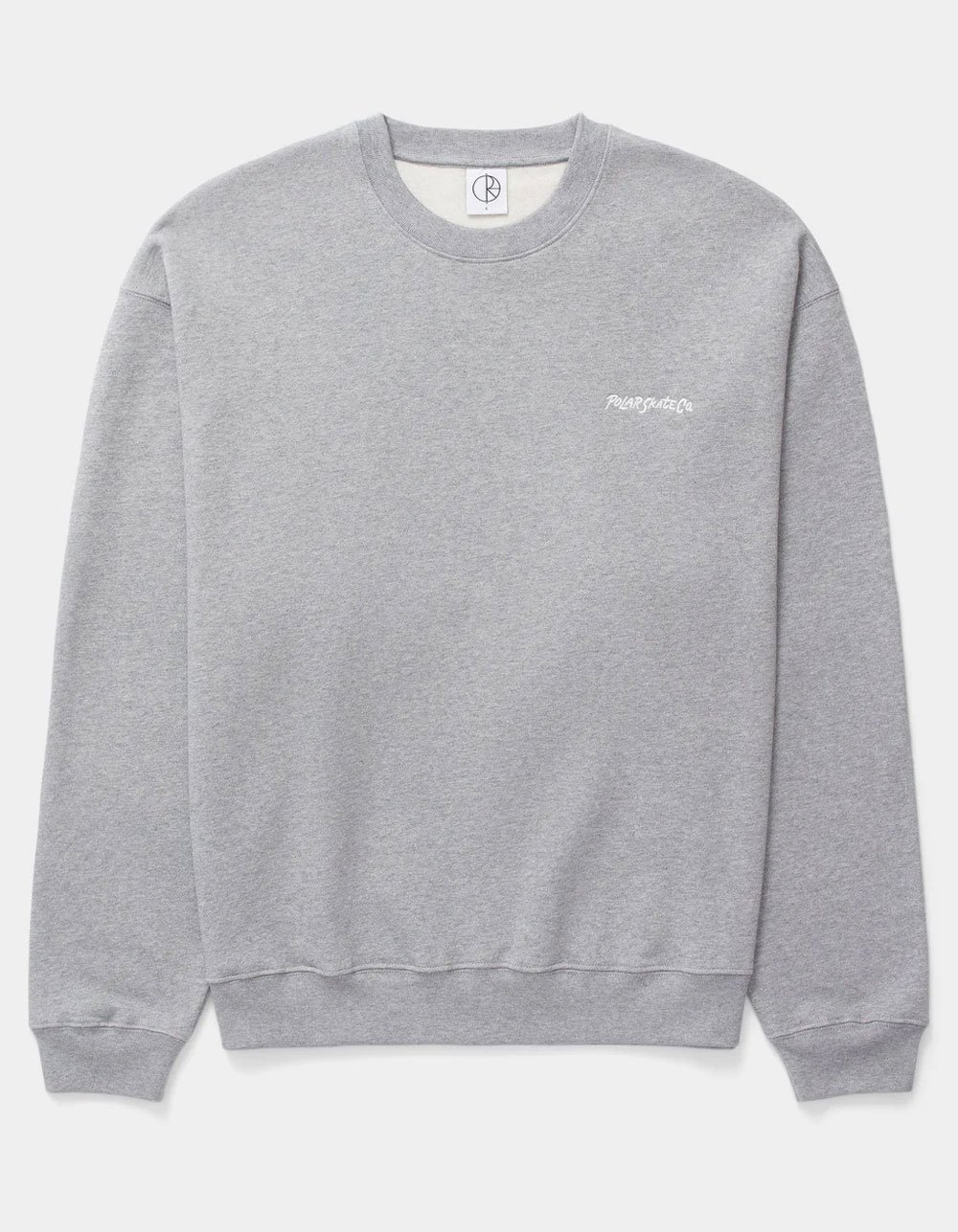 POLAR SKATE CO. Dave Surf Logo Mens Crewneck Sweatshirt - HEATHER GRAY