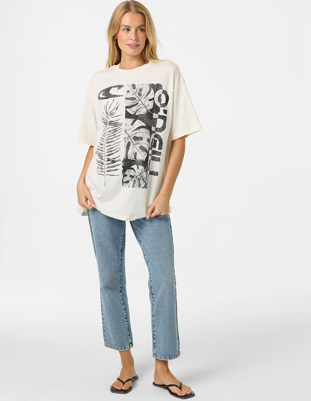 O'NEILL Monstera Hawaii Womens Oversized Tee - IVORY