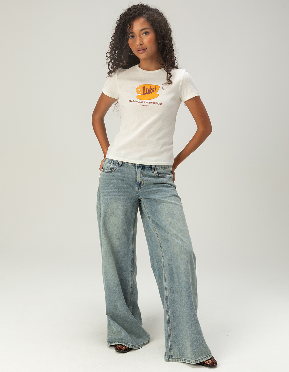 GILMORE GIRLS Womens Baby Tee - IVORY